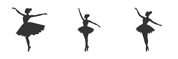 Vecteur silhouette d'une ballerine dansante illustration vectorielle