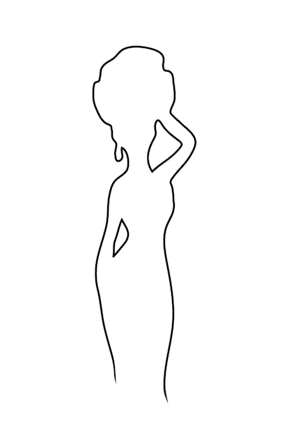 Silhouette D'une Belle Fille Africaine Sur Fond Blanc