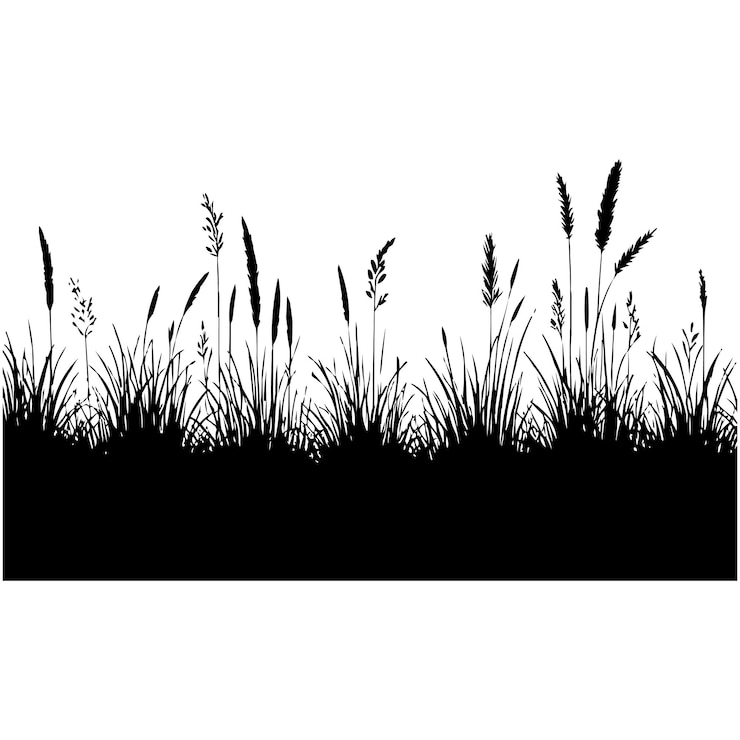 Vecteur silhouette de bordure d'herbe conception réaliste pour votre marque