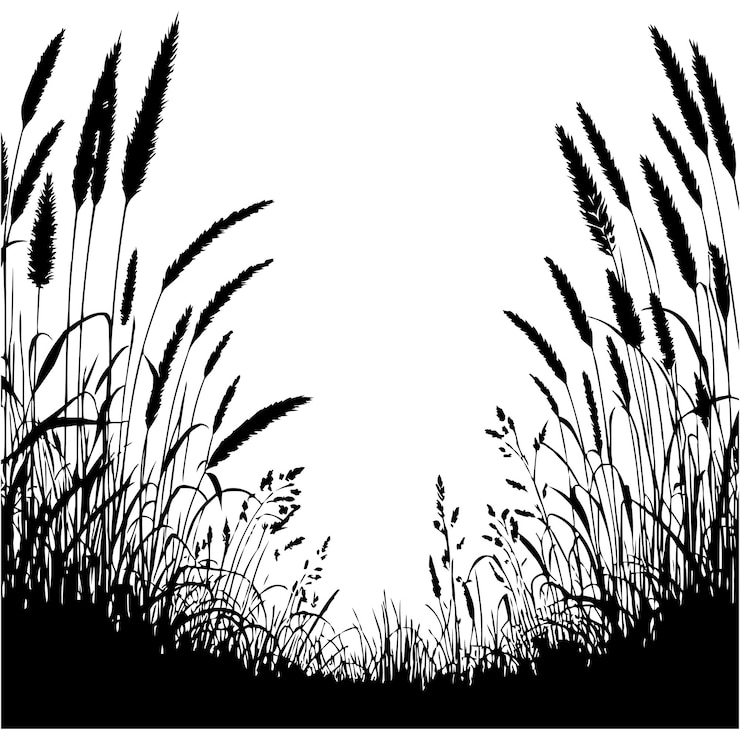 Vecteur silhouette de bordure d'herbe conception réaliste pour votre marque