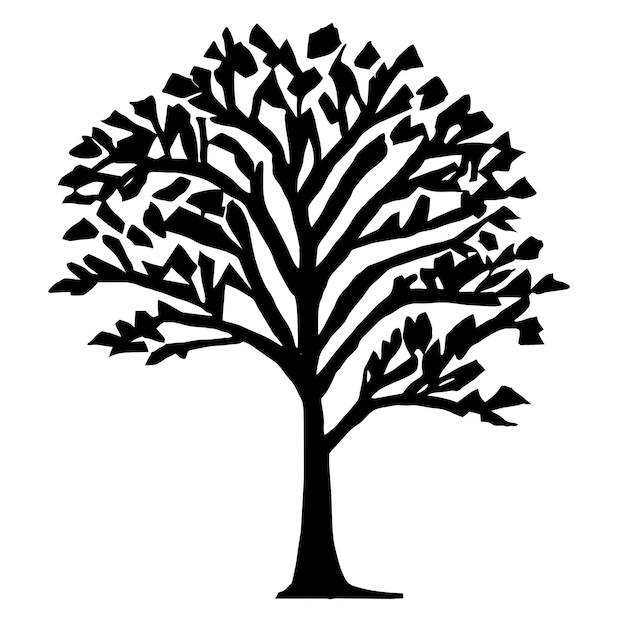Vecteur silhouette de branches d'arbres avec des feuilles