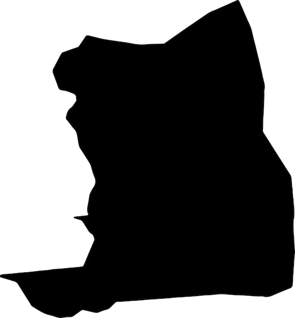 Vecteur la silhouette de la carte de mityana en ouganda