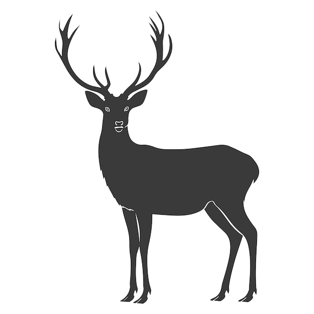 Silhouette de cerf noir Illustration vectorielle de style dessin animé