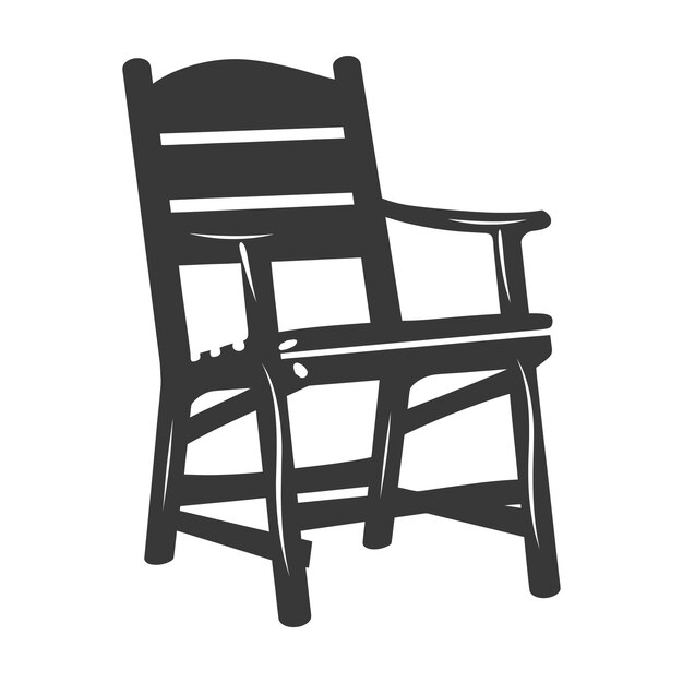 Vecteur silhouette chaise en bois couleur noire seulement