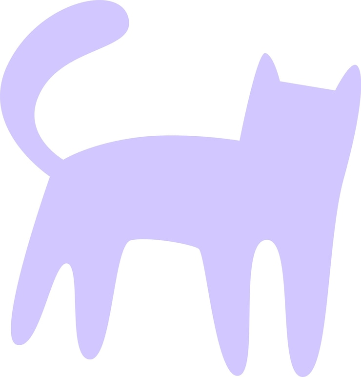 Vecteur silhouette d'un chat debout