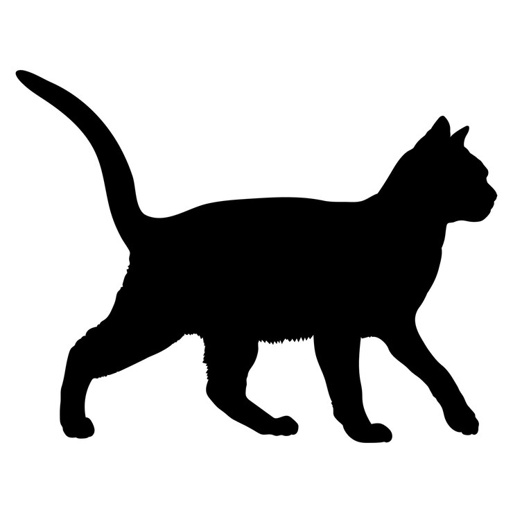 Vecteur silhouette de chat vecteur de monogramme du logo des races de chats birmanes