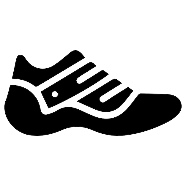 Silhouette De Chaussure De Course Noire Et Blanche