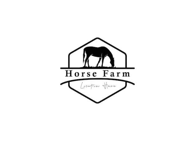 Silhouette De Cheval Pour La Conception De Logo De Ranch De Ferme De Pays Occidental De Campagne Rustique Rétro Vintage