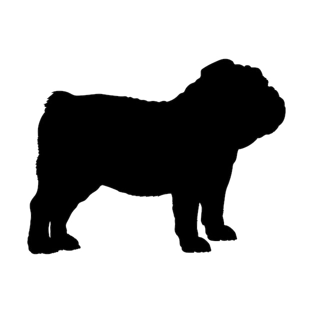 Vecteur silhouette de chien bulldog logo des races de chien vecteur du monogramme du chien