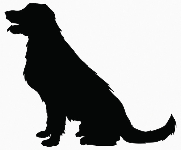 Vecteur silhouette de chien dessiné à la main