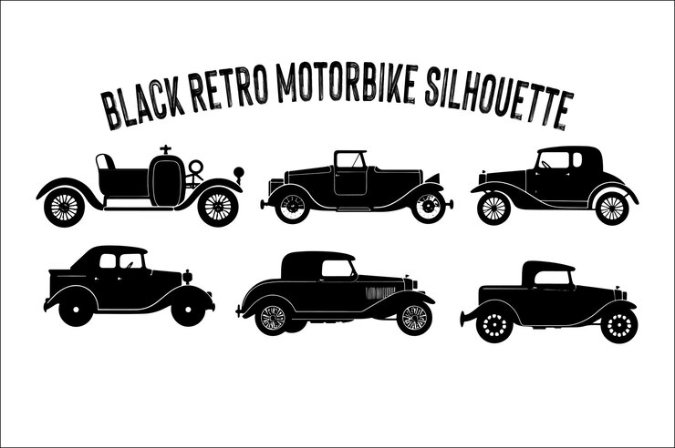 Vecteur et la silhouette classique de la moto vintage rétro illustration vectorielle