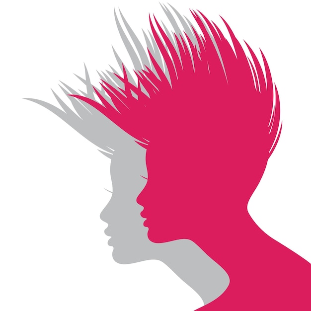 Vecteur silhouette de coiffure femme