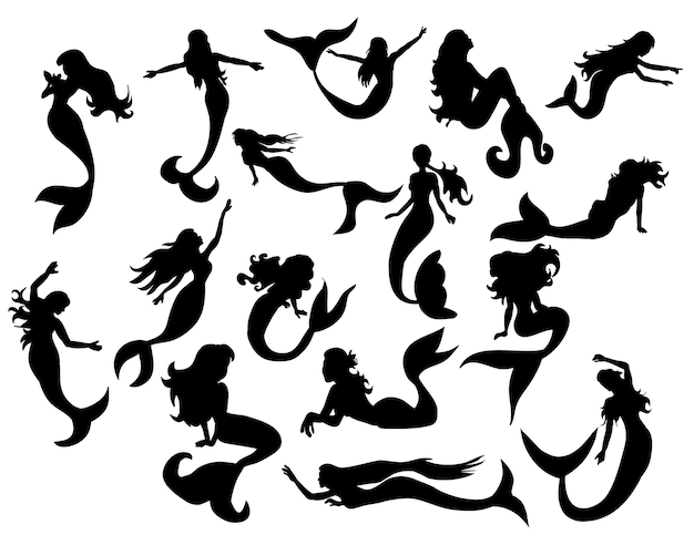 Silhouette d'une collection de sirène