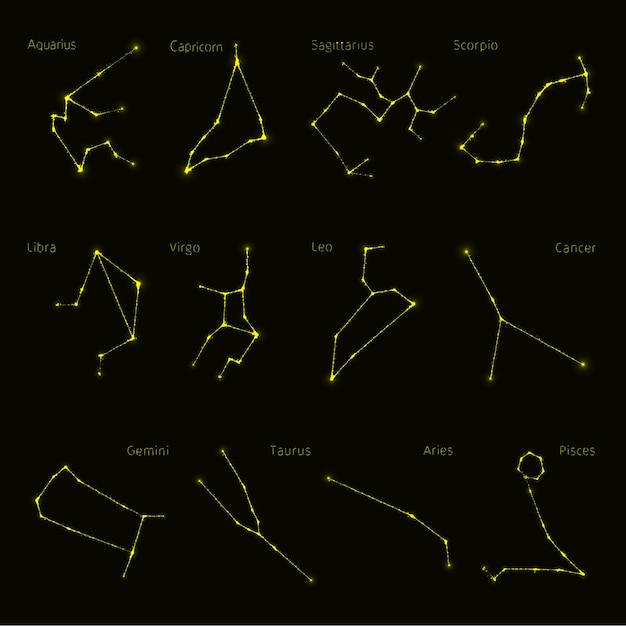 Silhouette De Constellations De Lumières