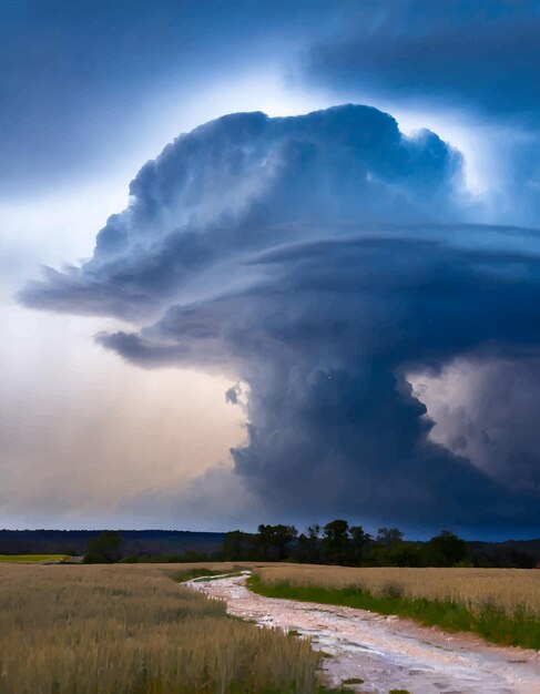 La Silhouette Contre Le Ciel Dramatique Sombre Et Sinistre