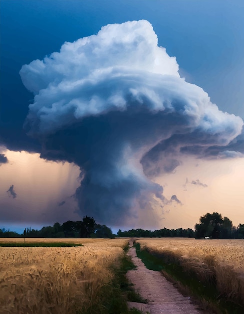 Vecteur la silhouette contre le ciel dramatique sombre et sinistre