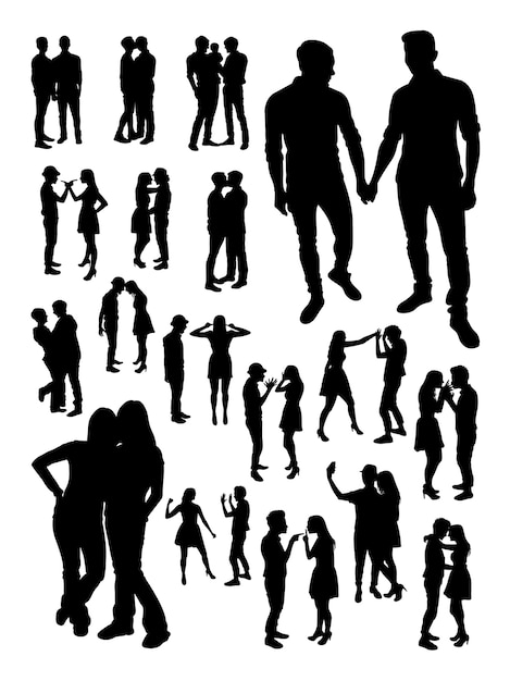 Silhouette de couple homosexuel