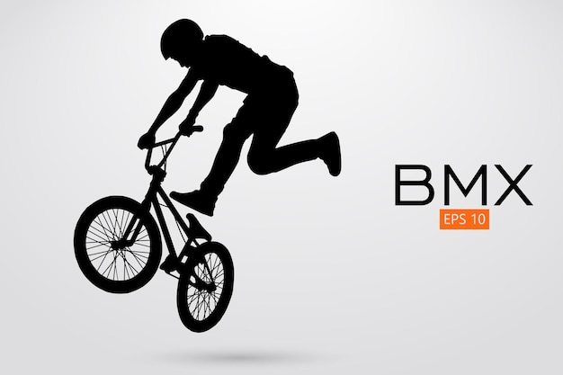 Silhouette D'un Coureur De Bmx