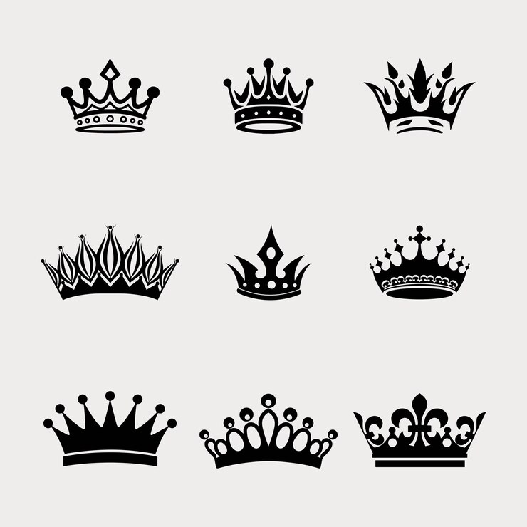 Vecteur silhouette de couronne dessinée à la main