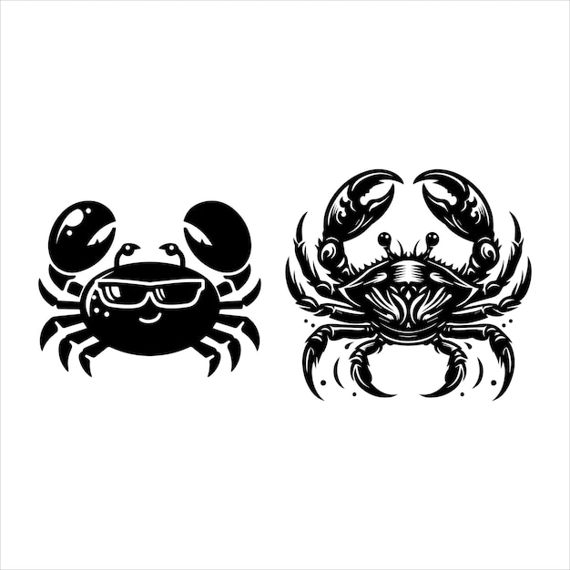 Vecteur la silhouette de crabe, l'icône vectorielle, le design graphique du logo