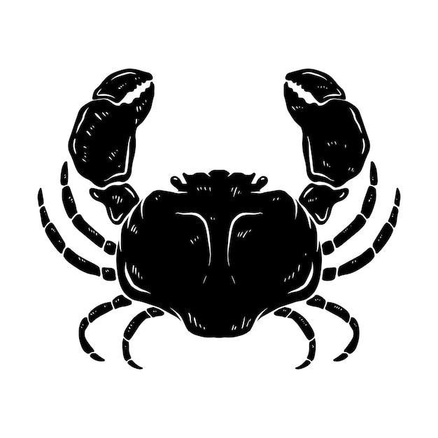 Silhouette De Crabe De Mer élément De Conception Pour Le Menu De L'emblème Du Signe De L'étiquette De L'affiche Illustration Vectorielle