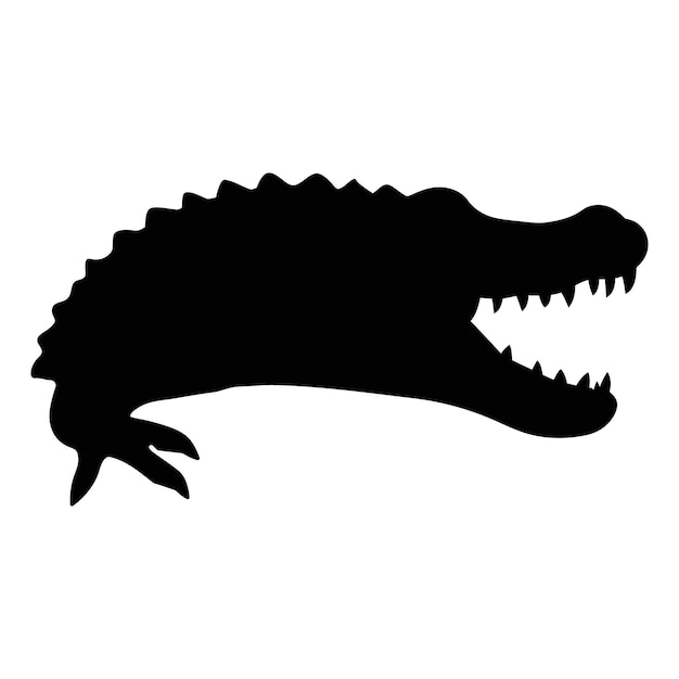 Vecteur silhouette de crocodile animal isolé de silhouette de crocodile d'amérique du nord illustration vectorielle