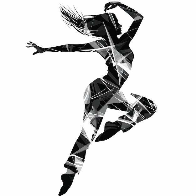 Vecteur silhouette de danse moderne 1