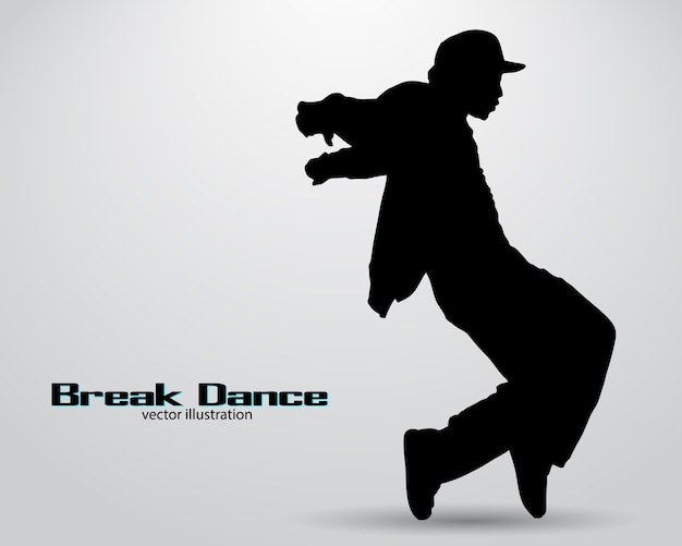 Vecteur silhouette d'un danseur de break