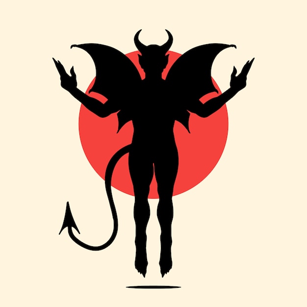 Silhouette de diable dessiné à la main