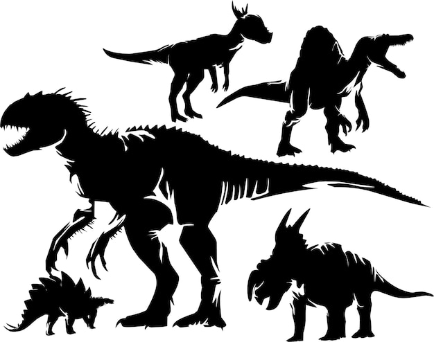 Vecteur la silhouette d'un dinosaure du jurassique