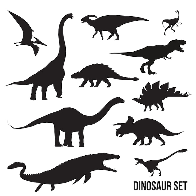 Silhouette de dinosaure géométrique abstrait isolée sur fond blanc