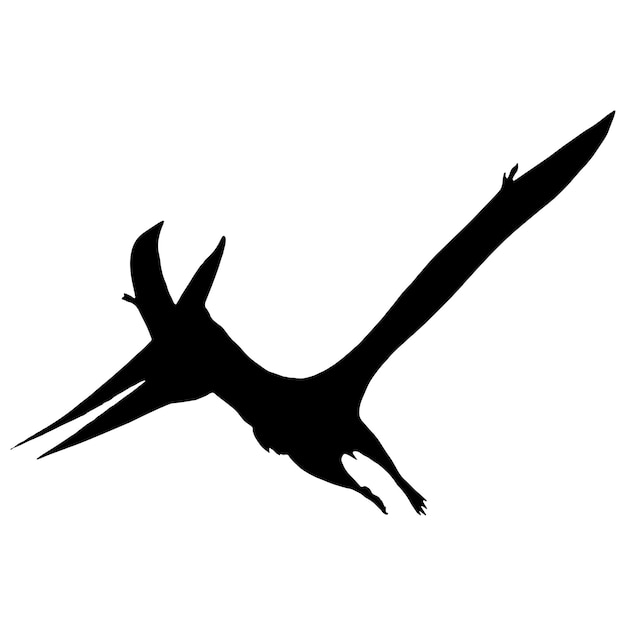 Vecteur silhouette de dinosaure noir isolé sur fond blanc