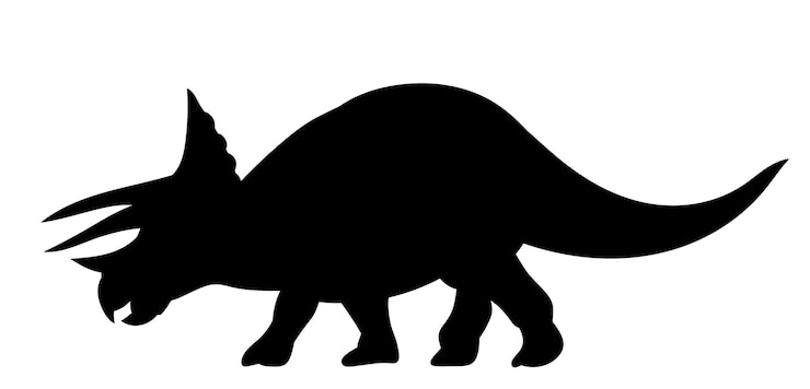 Vecteur silhouette de dinosaure sur un vecteur de fond blanc