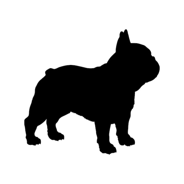 Vecteur la silhouette du bulldog français est le logo des races de chiens, le monogramme du chien et le vecteur du logo.