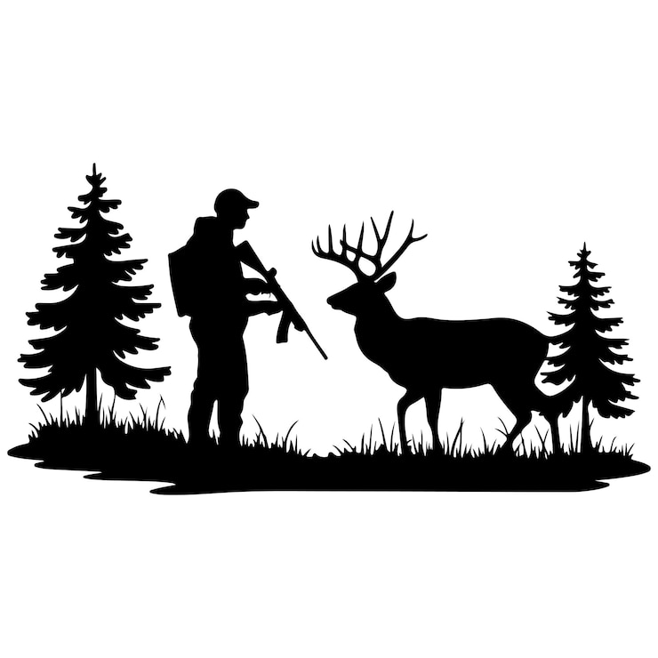 Vecteur silhouette du chasseur