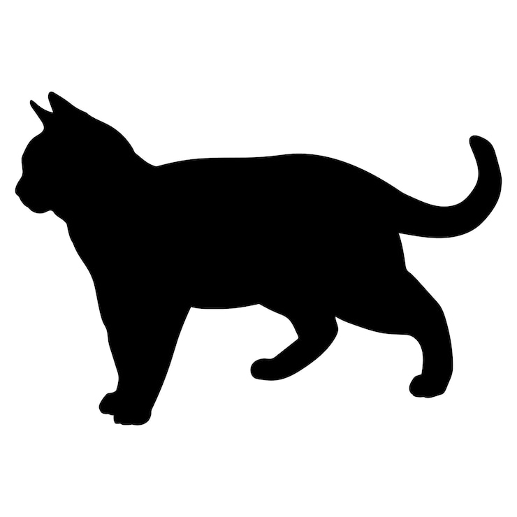 Vecteur la silhouette du chat est le vecteur du monogramme du logo du chat.