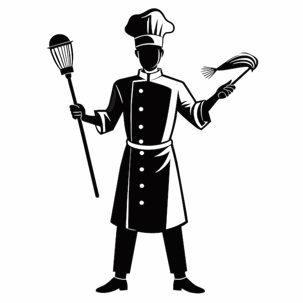 Vecteur silhouette du chef