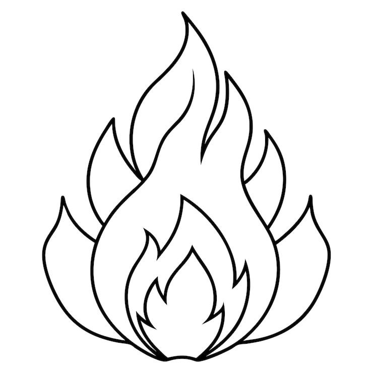 Vecteur la silhouette du feu, le logo noir, le vecteur numérique, le téléchargement.