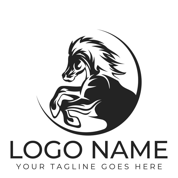 Vecteur silhouette du logo de la tête de cheval
