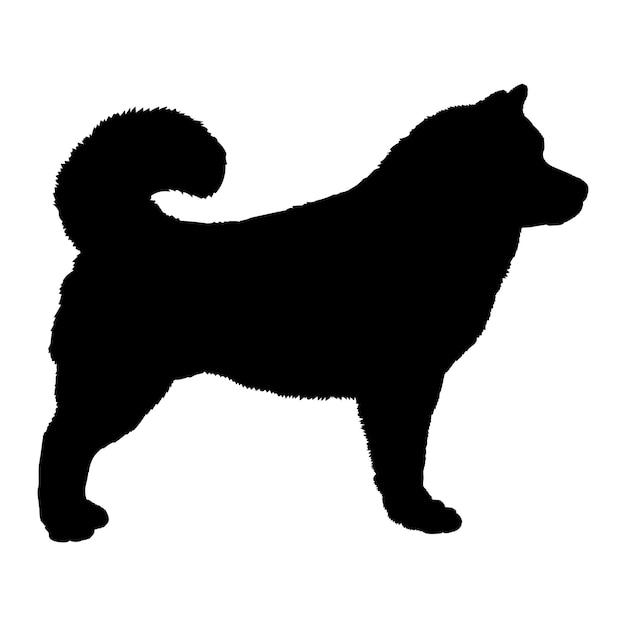 Vecteur la silhouette du malamute d'alaska, le logo des races de chiens, le vecteur du monogramme du chien