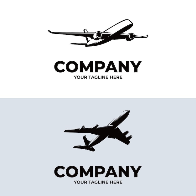 Vecteur silhouette du modèle de conception du logo de l'avion