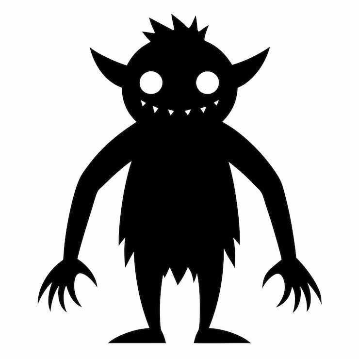 Vecteur la silhouette du monstre d'halloween vecteur noir