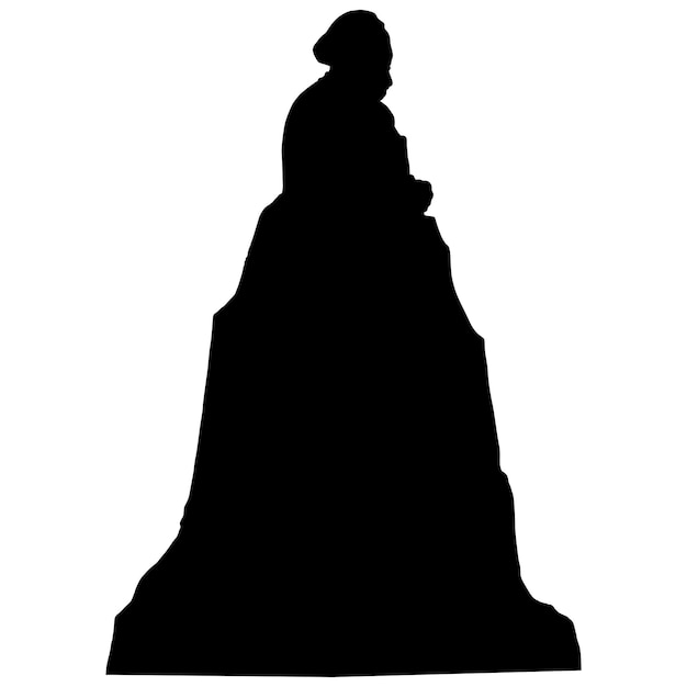 Silhouette du monument à Karl Marx à Moscou sur un fond blanc