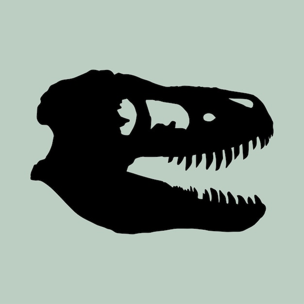 Silhouette du rex fossile