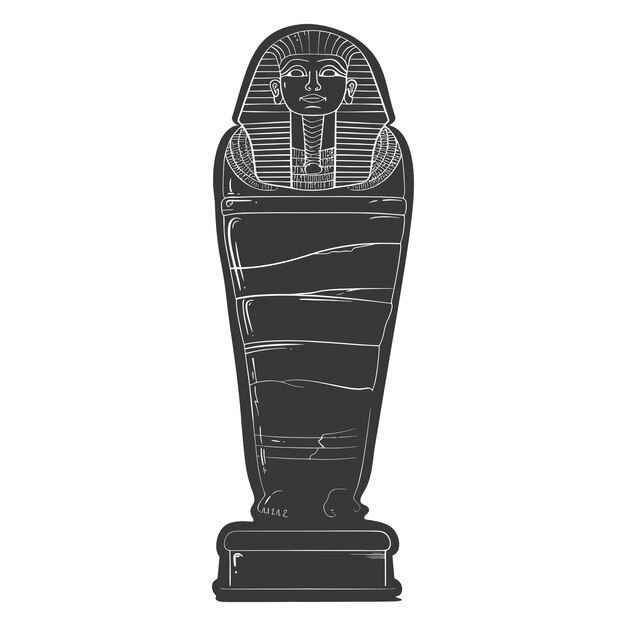 Silhouette Du Sarcophage De L'égypte Ancienne Couleur Noire Seulement