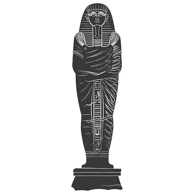 Silhouette du sarcophage de l'Égypte ancienne couleur noire seulement