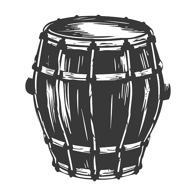 Silhouette du tambour ou du baril couleur noire uniquement