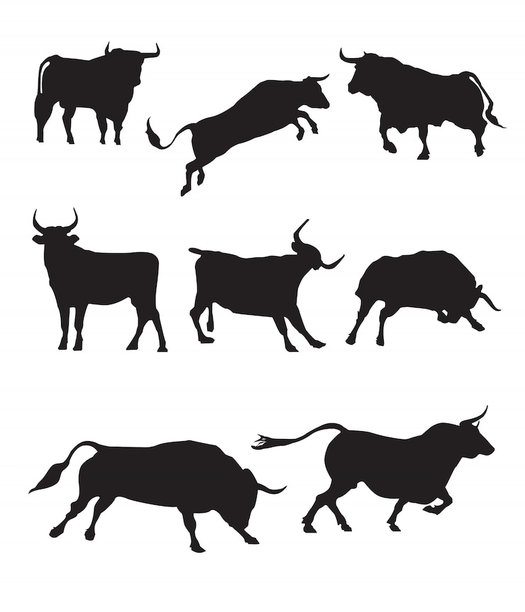 Vecteur silhouette du taureau