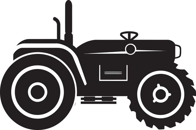 Vecteur silhouette du tracteur rural dans les machines d'agriculture vectorielle