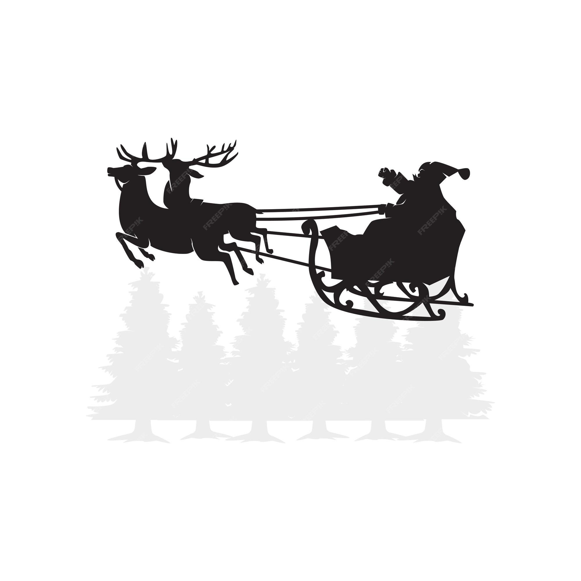 La Silhouette Du Traîneau Du Père Noël L'arbre De Noël Le Traîneau De